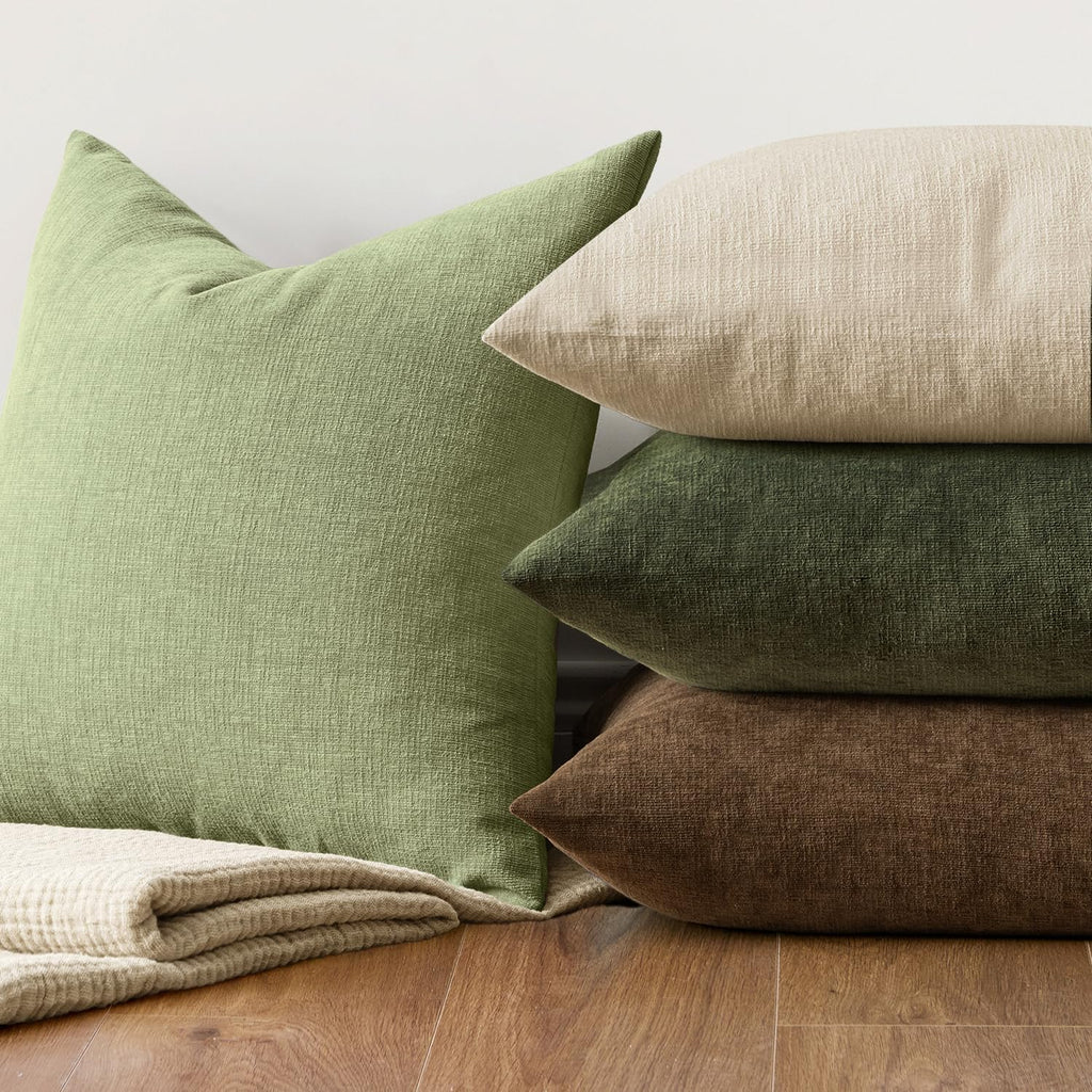 Miulee Sage Green Couch Pillow Covers 18x18 Inch, Set of 2 Soft Spring Chenille Decorative Square Throw Pillow Covers Farmhouse for Sofa Li…