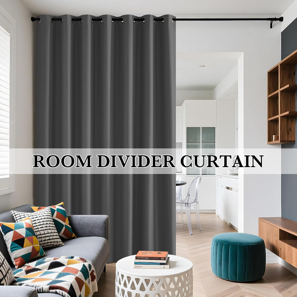 Rybhome RYB HOME Grey Total Blackout Curtains for Bedroom, Wide Thermal Insulated Privacy Curtains for Sliding Glass Doors/Patio Door/Livin…