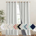 NICETOWN 100% Absolutely Blackout Linen Curtains with Thermal Insulated Liner, Greyish White, 52" Wide, 95" Length Energy Saving Curtains…