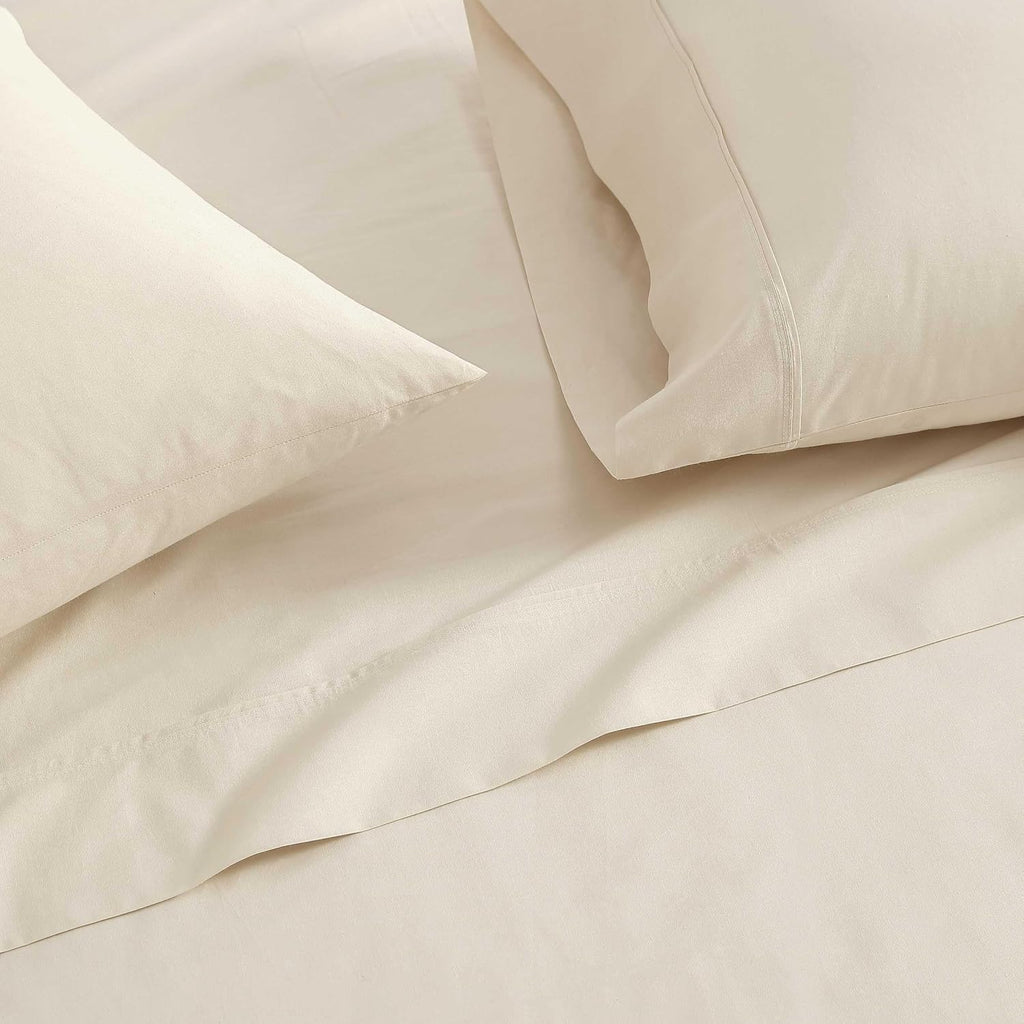 MarthaStewart Martha Stewart - King Size Sheets Set, Crisp & Tailored Cooling Sheets w/a Naturally Smooth Cotton Percale Lightweight Feel -…
