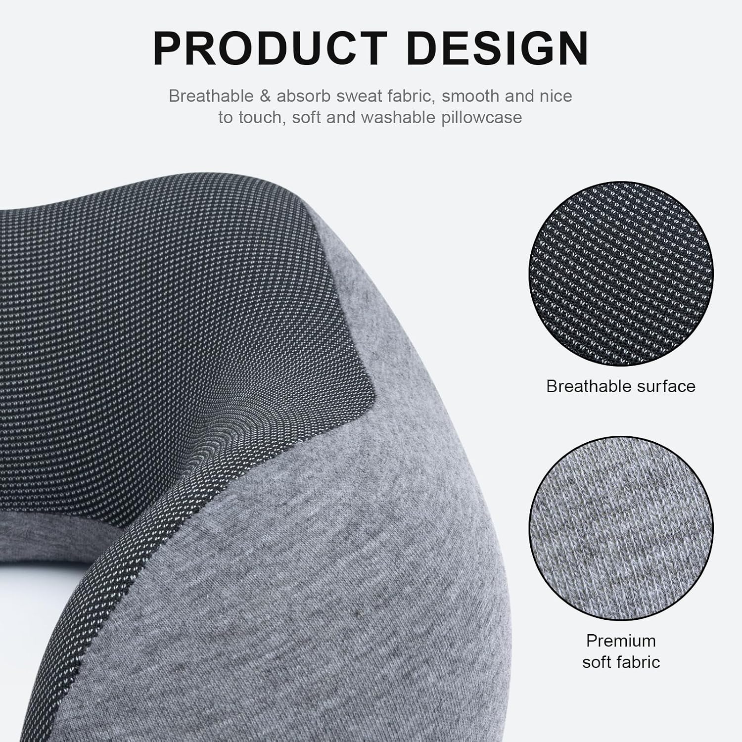 Urnexttour Travel Pillow for Airplane Memory Foam Neck Pillow, Soft & Support Travel Pillow for Travelling, Sleeping Rest, Car, Train and H…