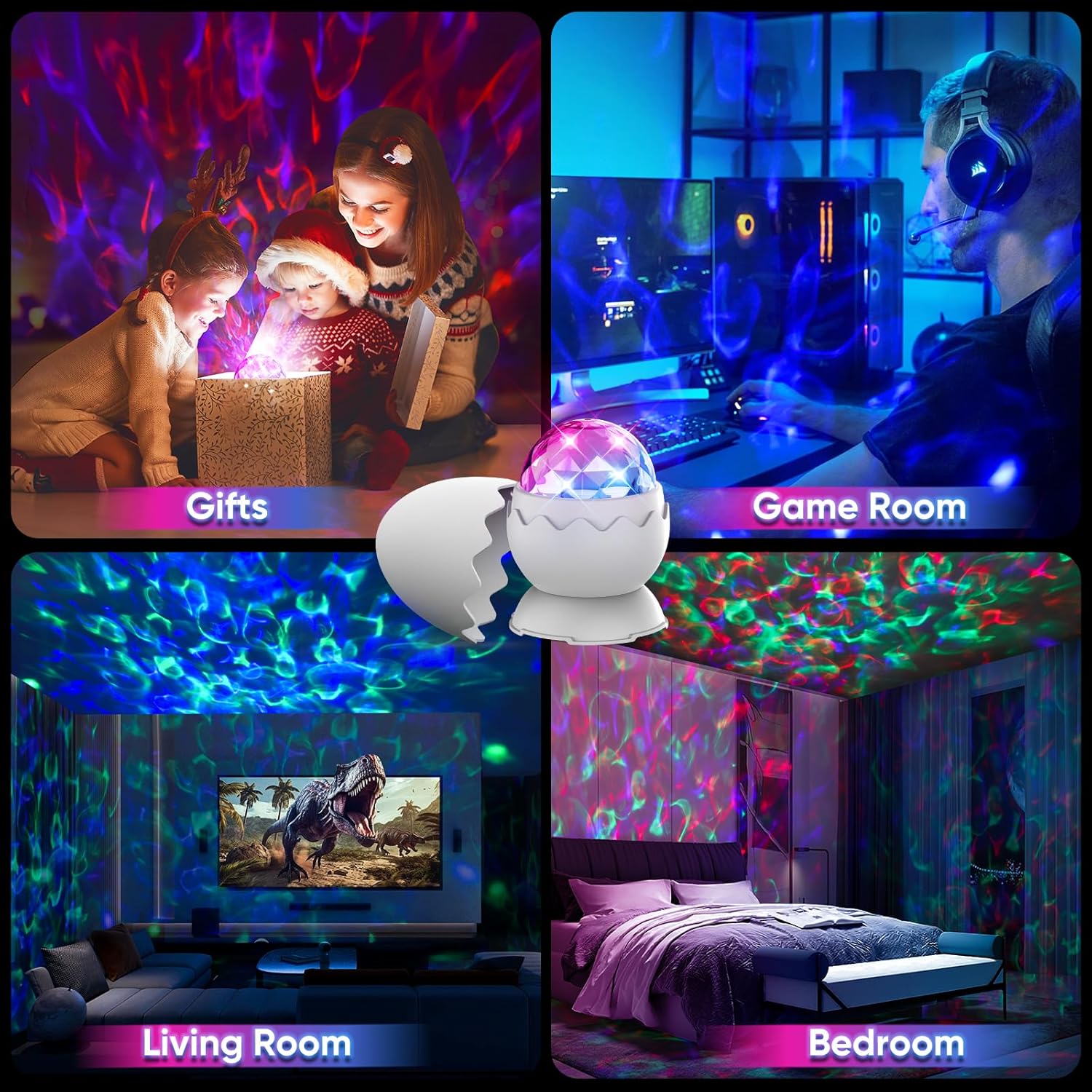 UweSmartLightingHouse Red Night Light, 2-in-1 Galaxy Projector, Light relaxation Lamp, Light Projector, 670nm Red Light for Bedroom, Gift…
