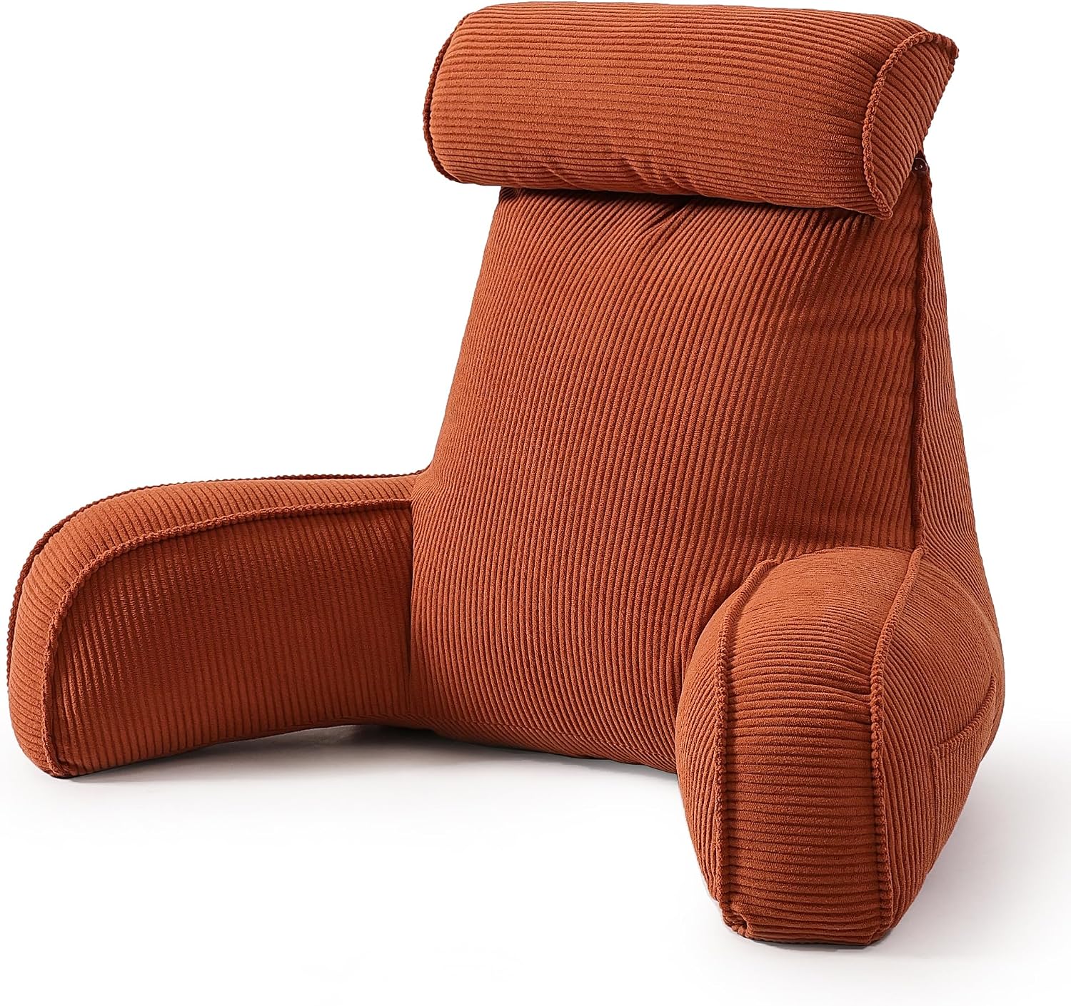 Ailuteie Pillow with Arms for Sitting Up in Bed, Reading Backrest Pillow, Corduroy Back Support Cushion with Side Pockets & Washable Cover,…