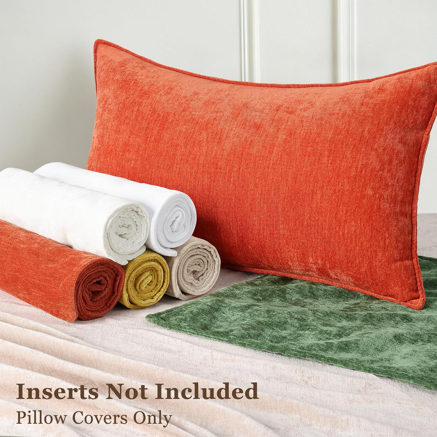 decorUhome Summer Couch Throw Pillow Covers 18x18 Set of 2, Decorative Soft Velvet Modern Cozy Chenille Pillow Cases with Elegant Design fo…