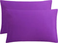 FLXXIE Pillow Cases Queen, Soft Microfiber Pillow Covers with Envelope Closure, Wrinkle Resistant Pillowcases, 2 Piece Set, 20x30, Purple