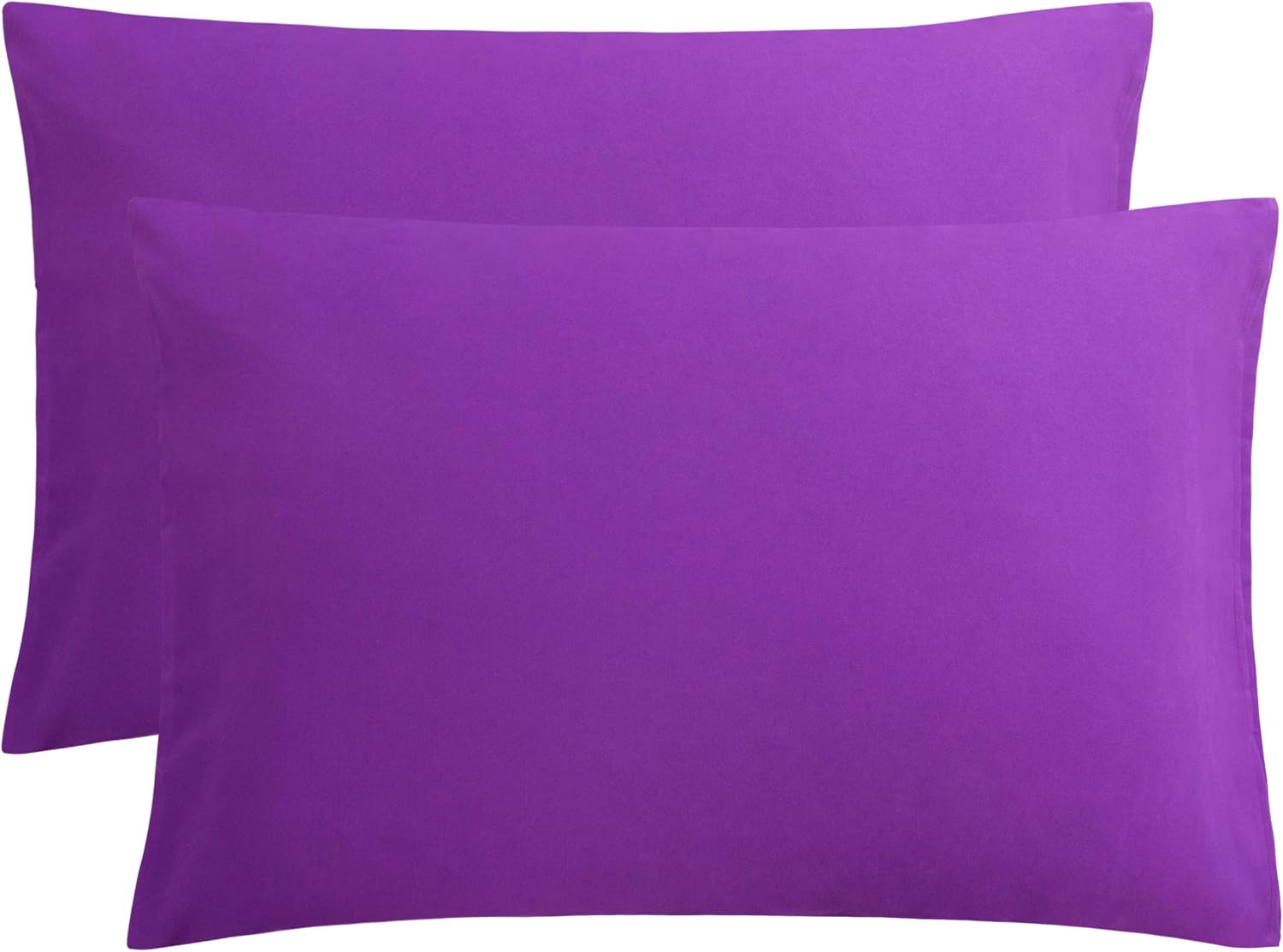 FLXXIE Pillow Cases Queen, Soft Microfiber Pillow Covers with Envelope Closure, Wrinkle Resistant Pillowcases, 2 Piece Set, 20x30, Purple