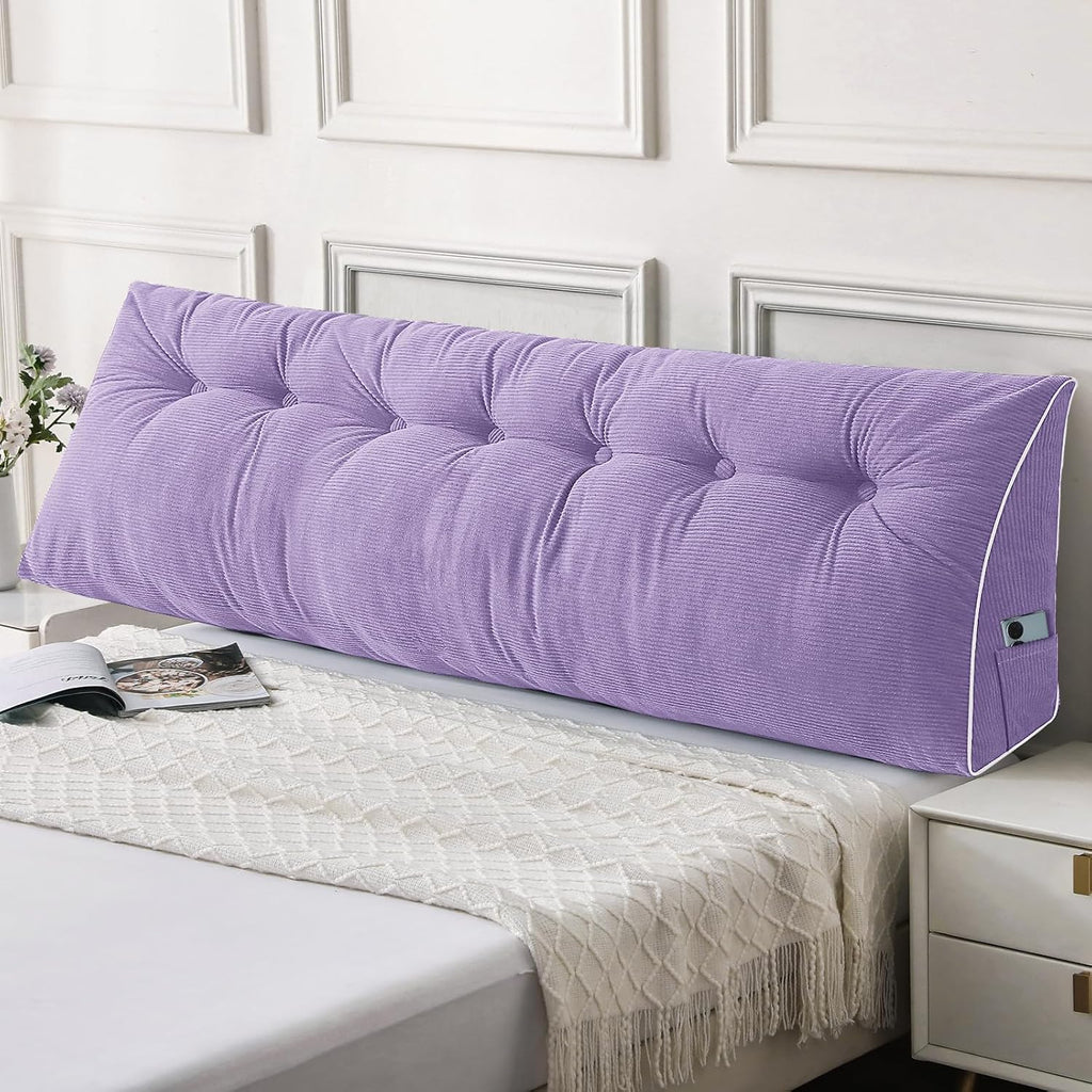 Sasttie Headboard Pillow King, Wedge Pillow Headboard for Sitting Up in Bed, Back-Rest Support Triangular Cushion for Reading - Features Re…