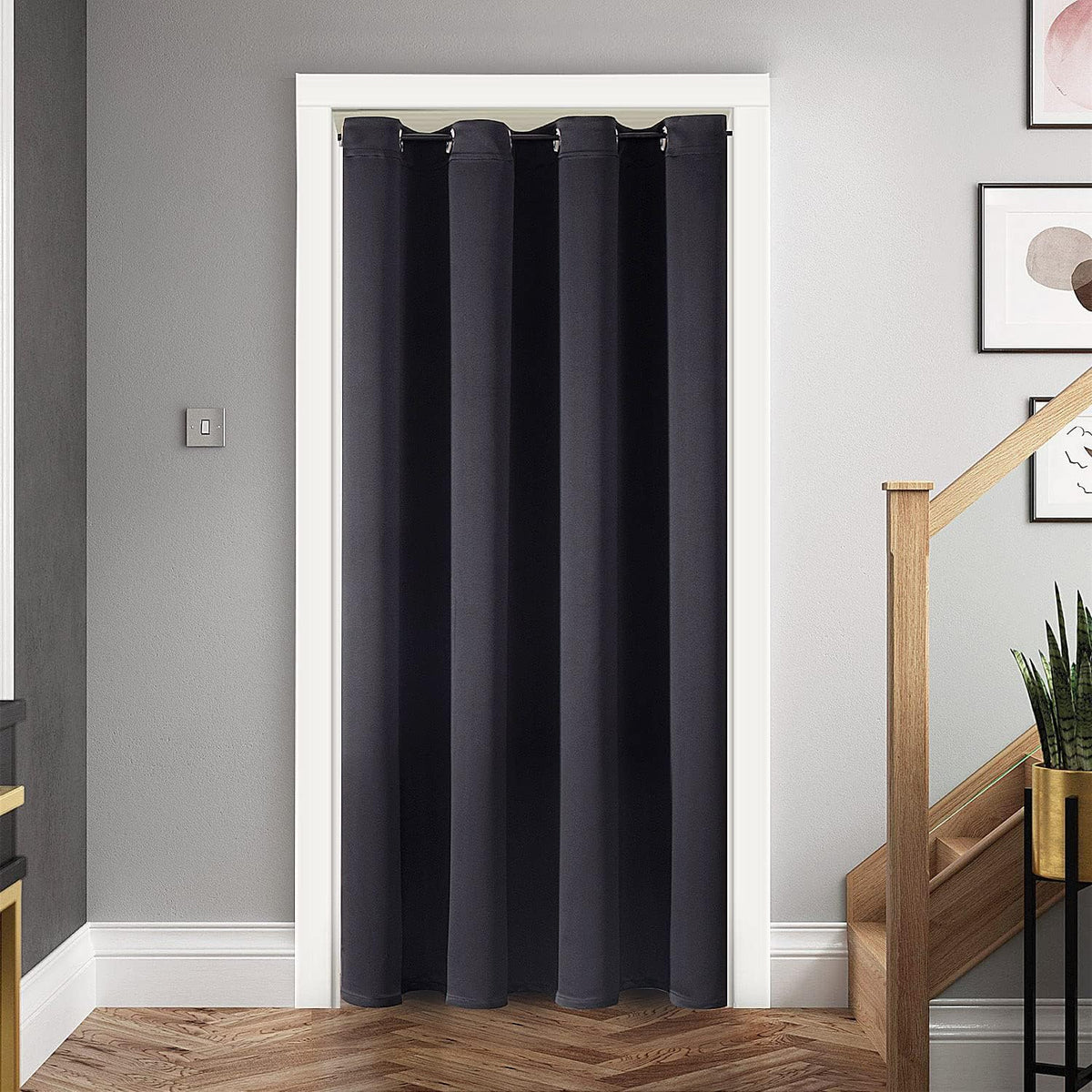 ChrisDowa Blackout Door Curtains for Doorway Privacy, Grommet Closet Curtains for Bedroom Closet Door, Thermal Insulated Temporary Doorway…