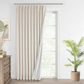 VisionHome Vision Home Natural Pinch Pleated Full Blackout Curtains Linen Blended Room Darkening Window Curtains 84 inch for Living Room Be…