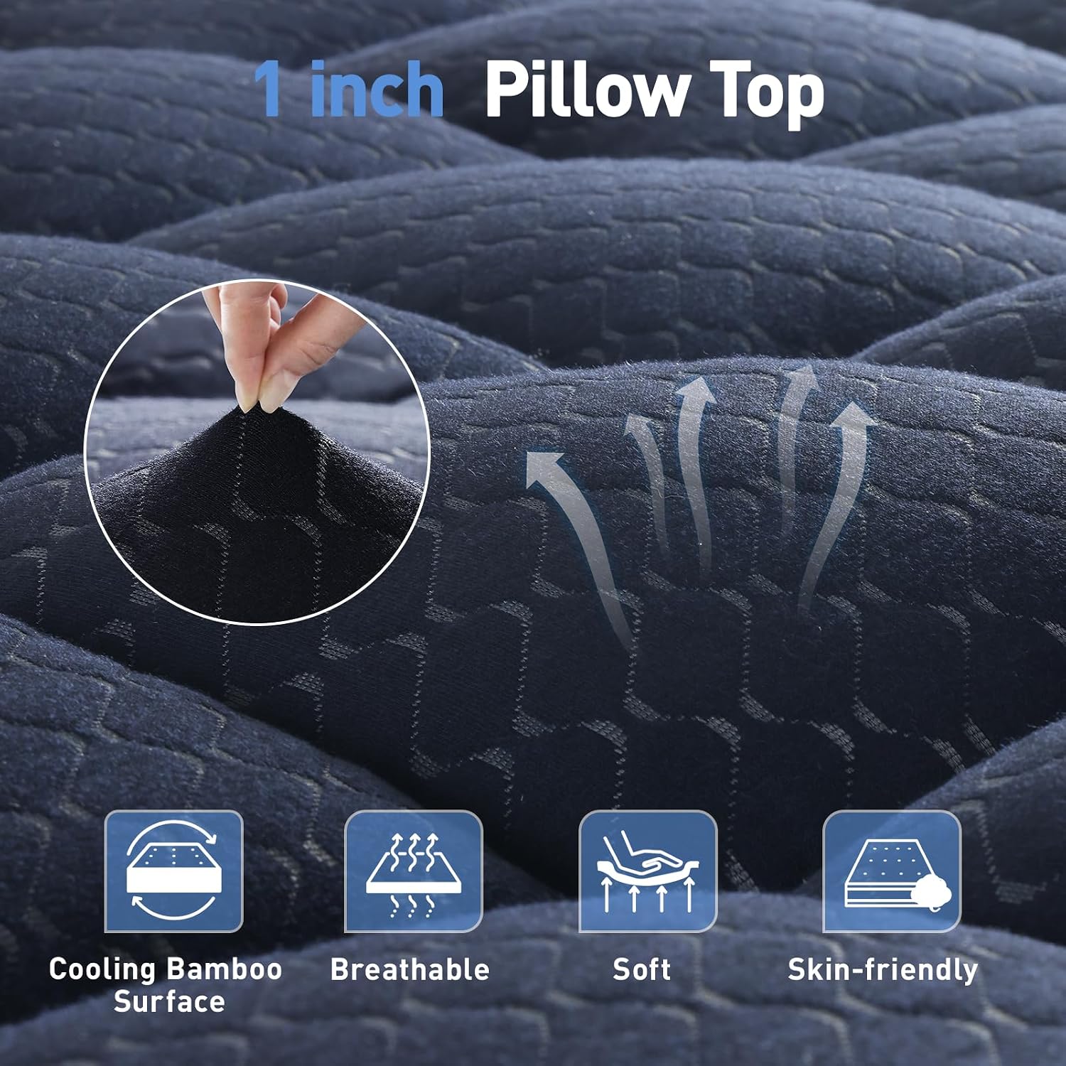 Dual Layer 3 Inch Memory Foam Mattress Topper Full Size, 2 Inch Gel Memory Foam Plus 1 Inch Cooling Pillow Top Mattress Pad Cover, with…