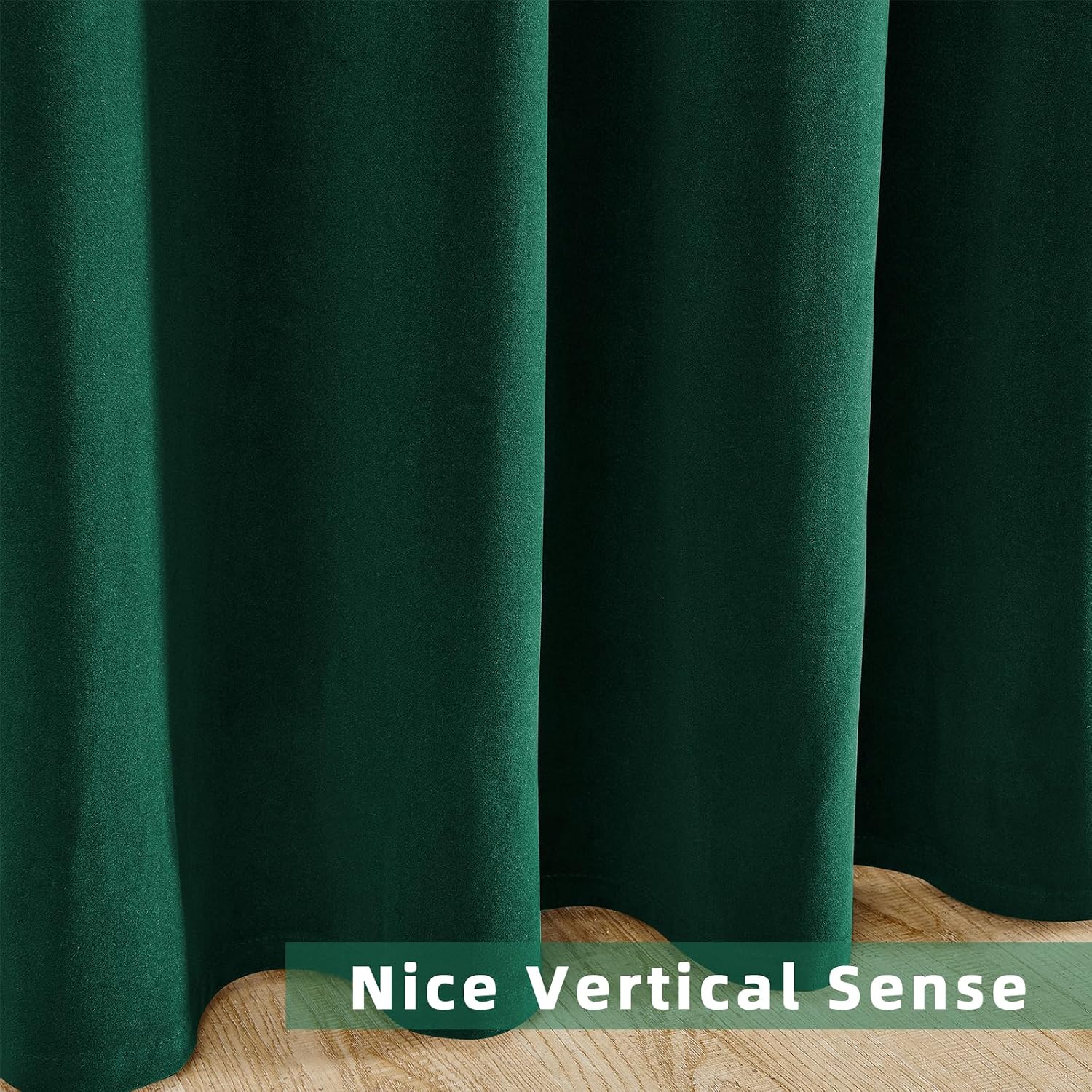 Joydeco Dark Green Velvet Curtains 84 Inches Length, Grommet Curtains 2 Panels, Thermal Insulated Privacy Room Darkening Window Drapes for…