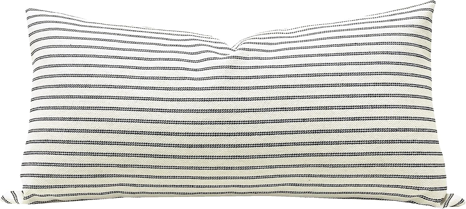 Slow Cow Rectangular Throw Pillow Cover Decorative Textured Lumbar Accent Cushion Cover for Couch Sofa 12 x 24 Inches Navy