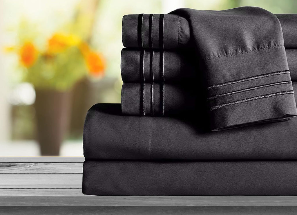 MocassiLuxuryBedding Mocassi King Sheet Set - Luxury Hotel 1800 Premier Bedding Sheets & Pillowcases - Ultra Soft Breathable & Cooling Bed…