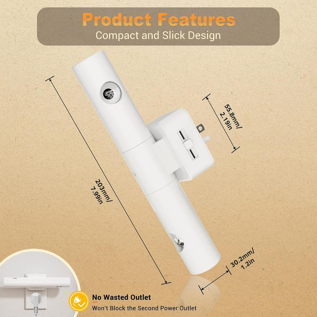 JandCase LED Night Light, 2 Pack Modern Night Lights Plug into Wall, Dusk-to-Dawn Sensor with 3000K Soft White, 0-100LM Dimmable Night…