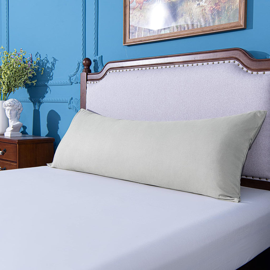 Ntbay Body Pillowcase - Brushed Microfiber 20x54 Pillowcase - Soft, Wrinkle-Free, Fade-Resistant, Stain-Resistant, Light Grey Body Pillow C…