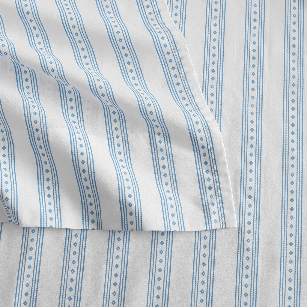 MarthaStewart Martha Stewart - King Size Sheets Set, Crisp & Tailored Cooling Sheets with a Smooth Cotton Percale Lightweight Feel - Bed Sh…