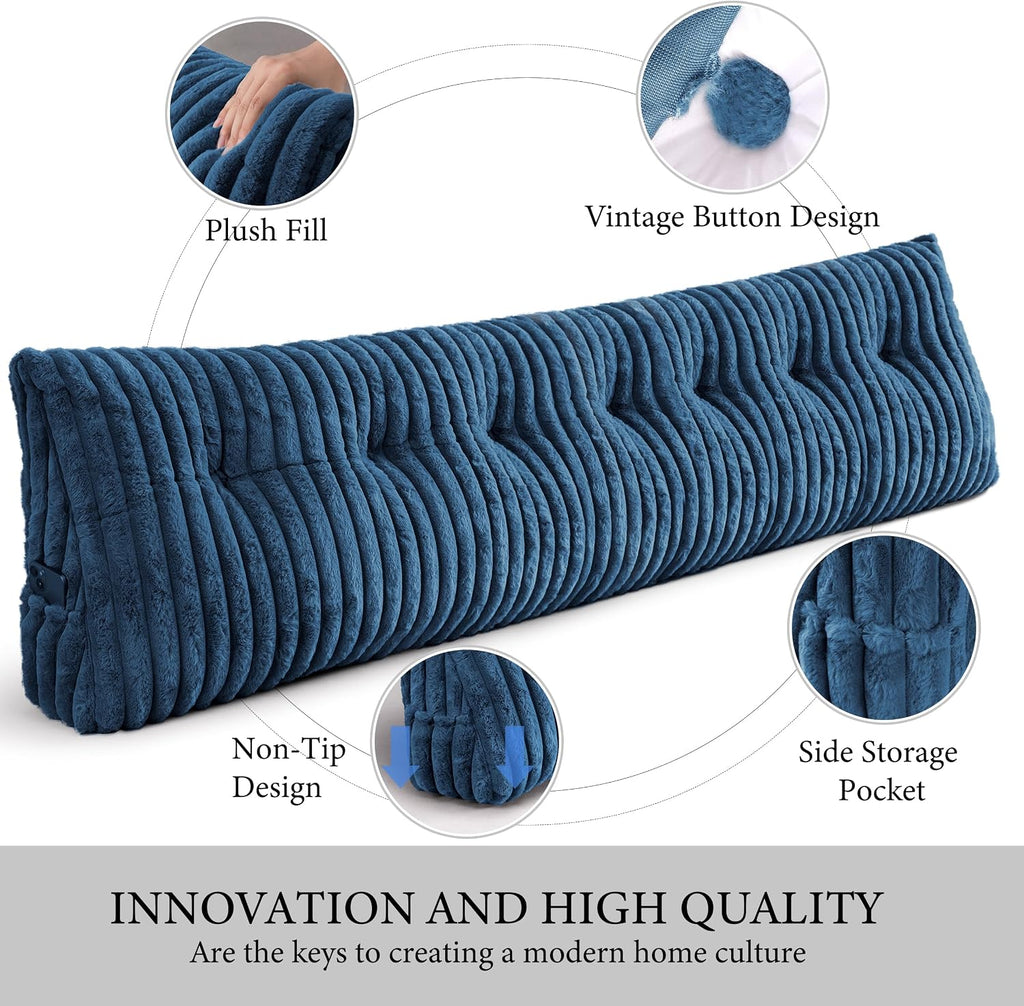 Headboard Pillow King, Triangular Wedge Pillow Headboard King, Cushion Headboards Reading Pillows, Backrest Pillows for Sitting in Bed or…