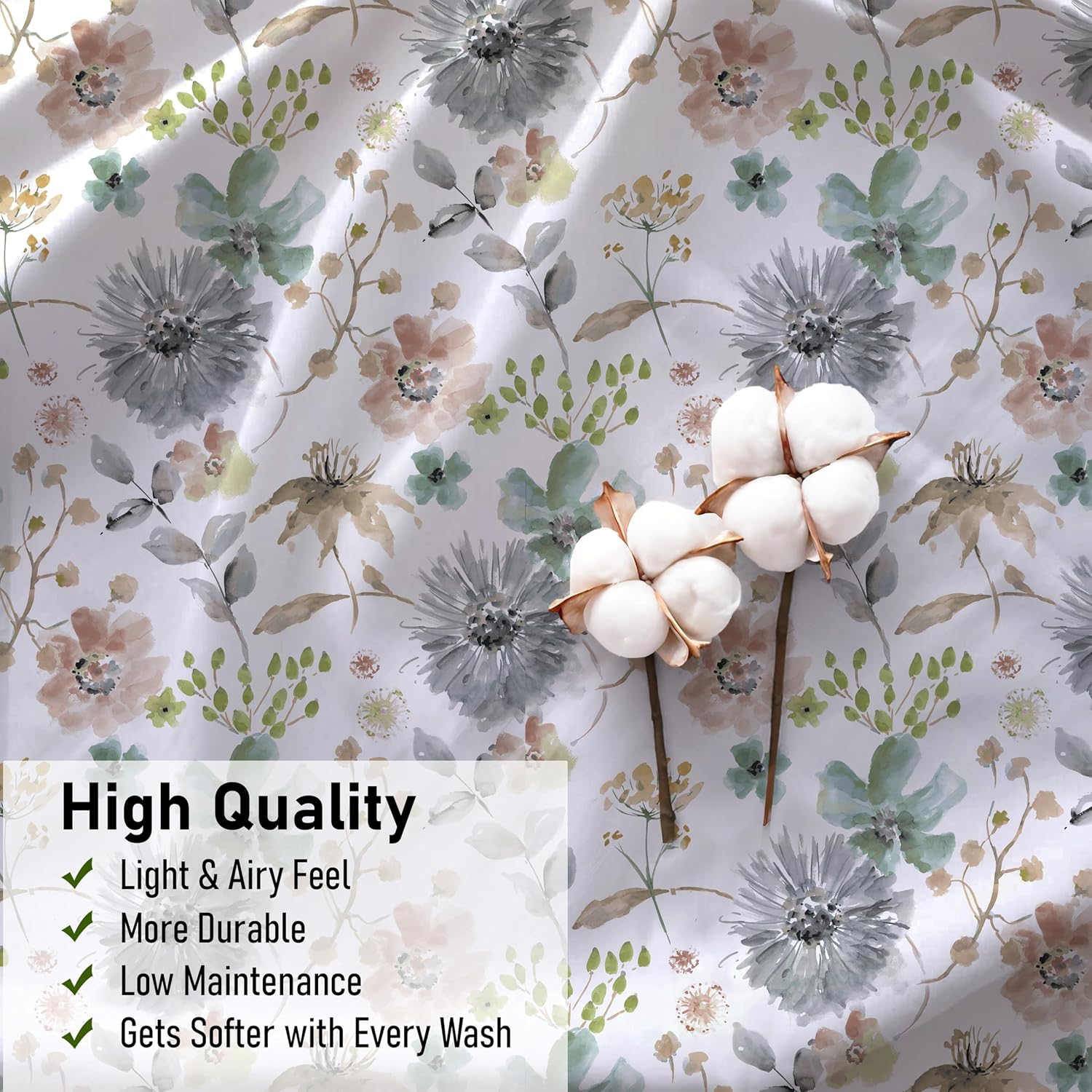 Ruvanti 100% Cotton Percale Sheets California King Size – Crisp Cooling Bed Sheets for Hot Sleepers, Deep Pocket 14”, Soft Breathable & Dur…