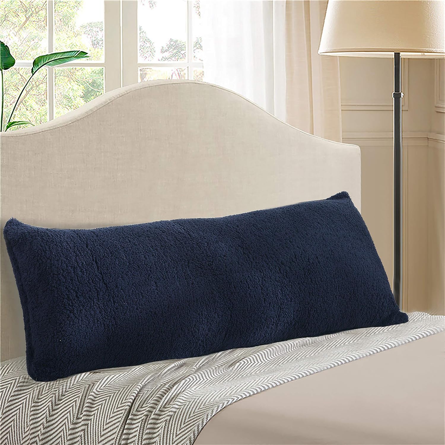 Reafort Sherpa Body Pillow Cover 21" x 54", Plush Fleece Long Body Pillowcase with Zipper Closure, Ultra Soft Fluffy Cozy Decorative…