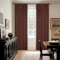 Twodrapes Chestnut Brown Pinch Pleated Blackout Linen Curtains 86 Inches Long for Bedroom Pleated 100% Black Out Drapes with Liner Rust Far…
