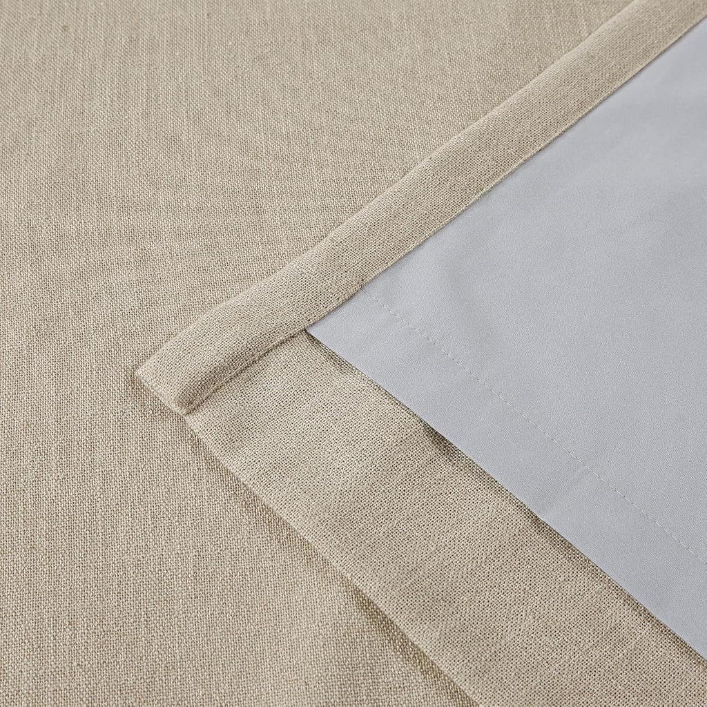 VisionHome Vision Home Sand Pinch Pleated Full Blackout Curtains Linen Blended Room Darkening Window Curtains 95 inch for Living Room Bedro…