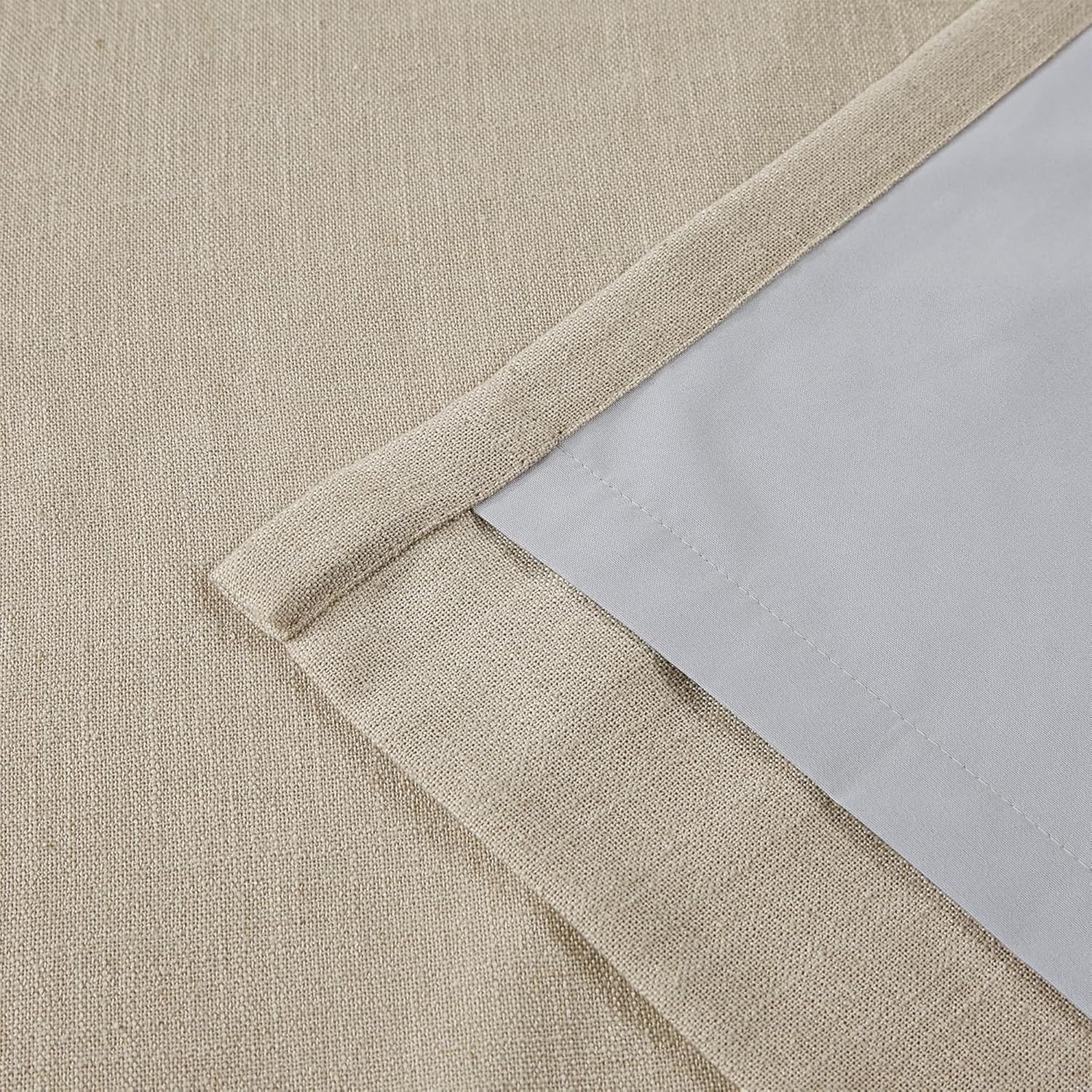 VisionHome Vision Home Sand Pinch Pleated Full Blackout Curtains Linen Blended Room Darkening Window Curtains 95 inch for Living Room Bedro…