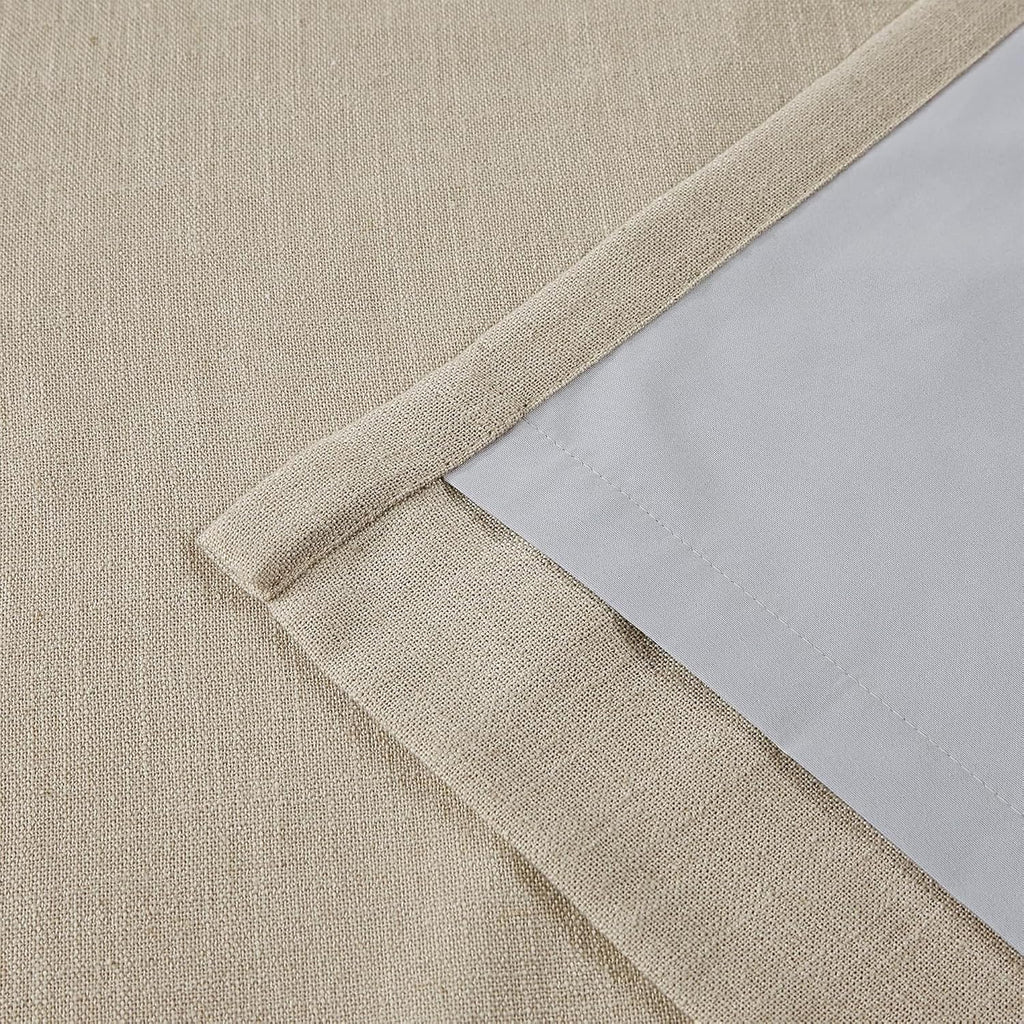 VisionHome Vision Home Sand Pinch Pleated Full Blackout Curtains Linen Blended Room Darkening Window Curtains 95 inch for Living Room Bedro…
