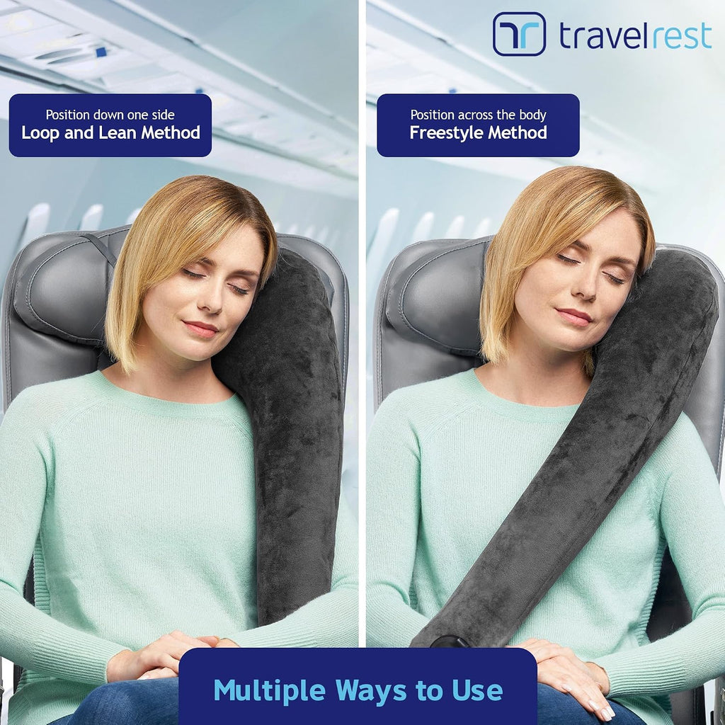 TRAVELREST All-in-One Travel Neck Support & Body Pillow - Airplane Pillow for Long Flight Comfort, Travel Essentials, Sleeping…