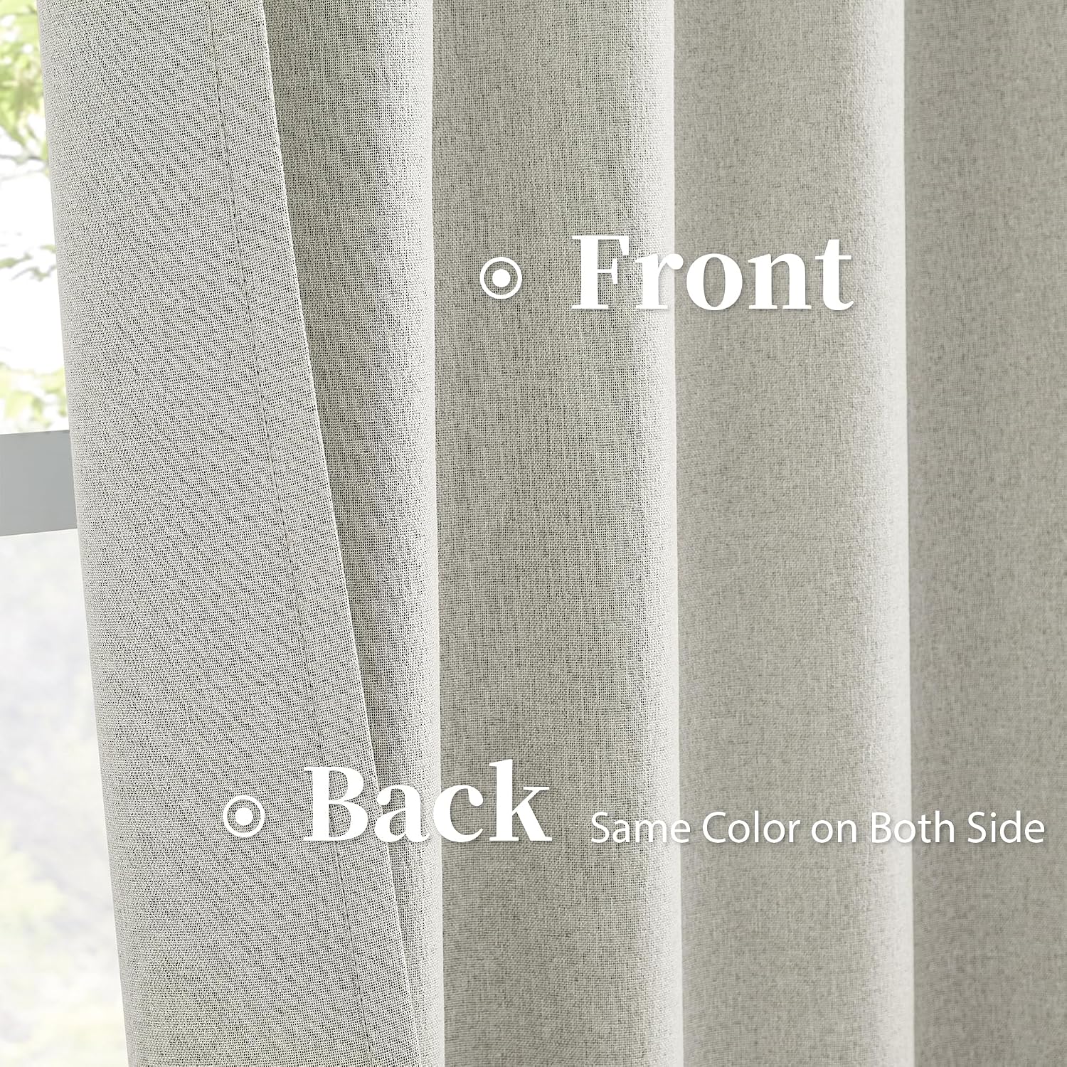 Keqiaosuocai Greyish Beige Blackout Curtains 100 Inches Long 2 Panels Back Tab Pocket Hook Belt Full Black Out Thermal Insulated Boho Windo…