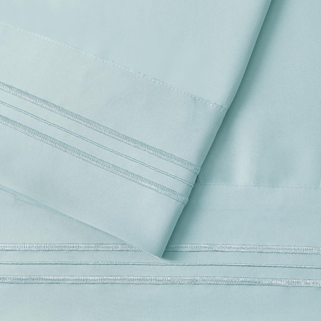 Nestl Light Blue Pillow Cases - Soft Queen Size Set of 2, 1800 Microfiber, Envelope Closure, 20x30 Inches cotton Blue