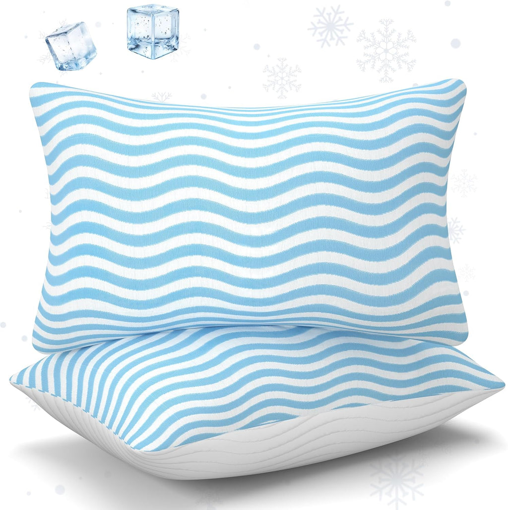 SLEEPDIARY SLEEPDIARY Pillows Standard Size Set of 2 – Adjustable Shredded Memory Foam Cooling Bed Pillows, Custom Loft for Side, Ba…