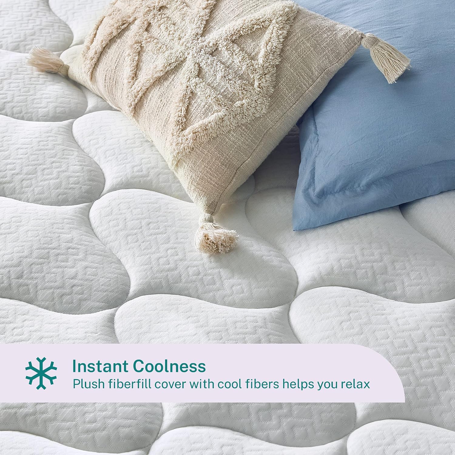 Sleep Innovations Cooling Comfort Gel Memory Foam Dual Layer Mattress Topper, 4 Inch, California King Size, Pillow Top Cover