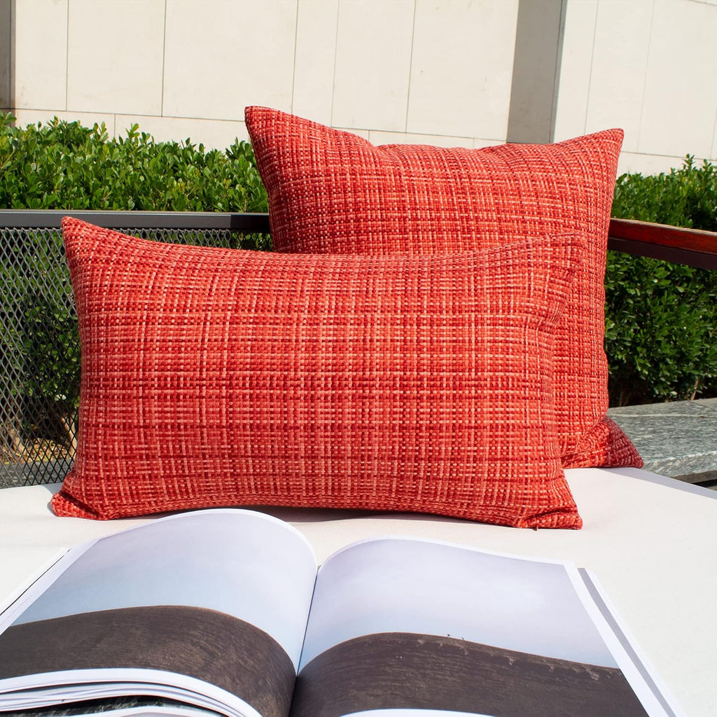 Kevin Textile Pack of 2 Valentines Decorative Outdoor Waterproof Pillow Covers Garden Cushion Sham Throw Pillowcase Shell for Patio Tent…