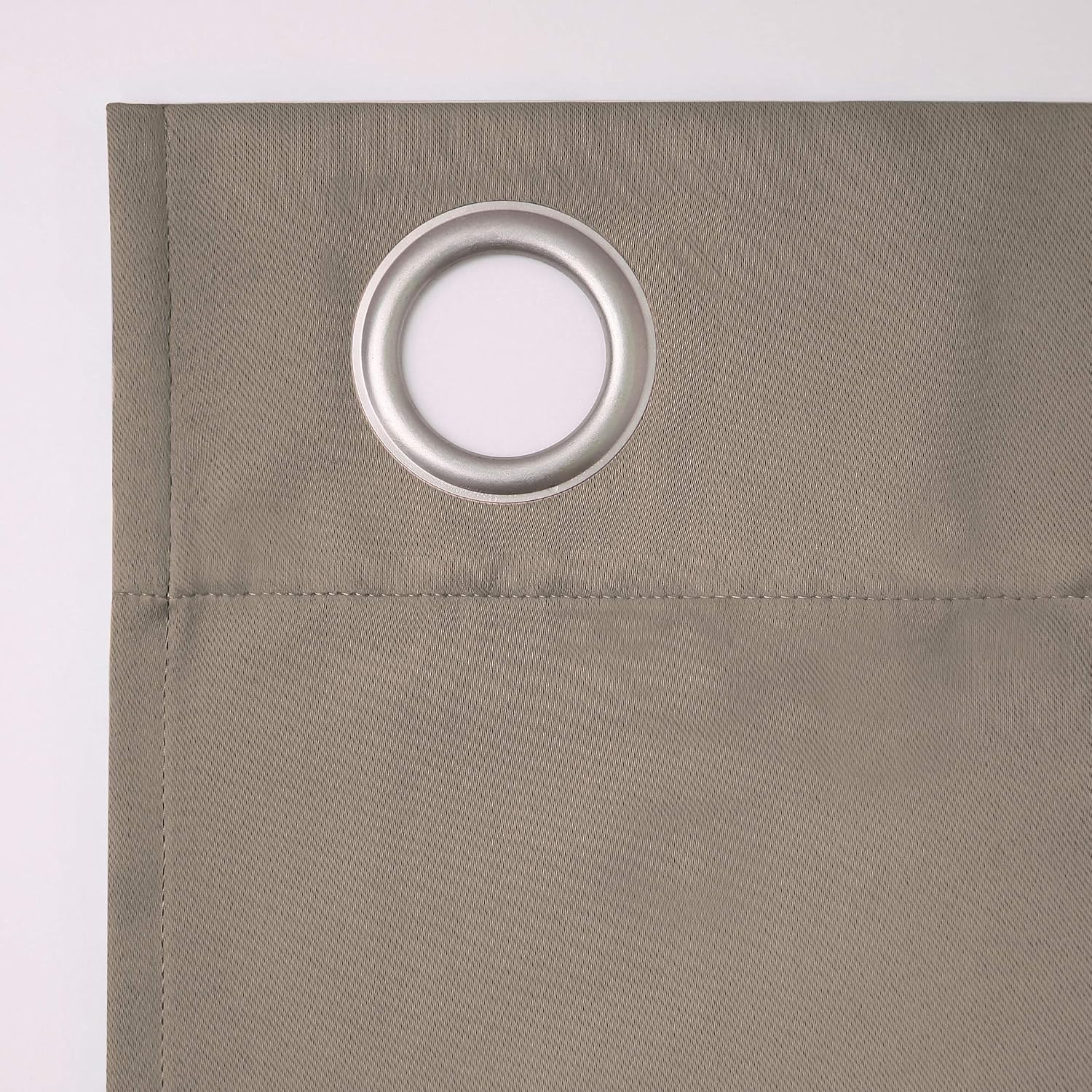 Sun Zero Nordic Theater Grade Extreme 100% Blackout Grommet Curtain Single Panel, 52" x 54", Taupe