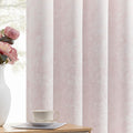 Beauoop Pink Floral Jacquard Blackout Curtains 84 Inches Long 2 Panels for Bedroom Living Room Chenille Flower Room Darkening Thermal…