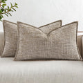decorUhome Chenille Throw Pillow Covers 12x20 Set of 2, Soft Textured Slubby Modern Decorative Pillow Covers with Elegant Design for Couch,…