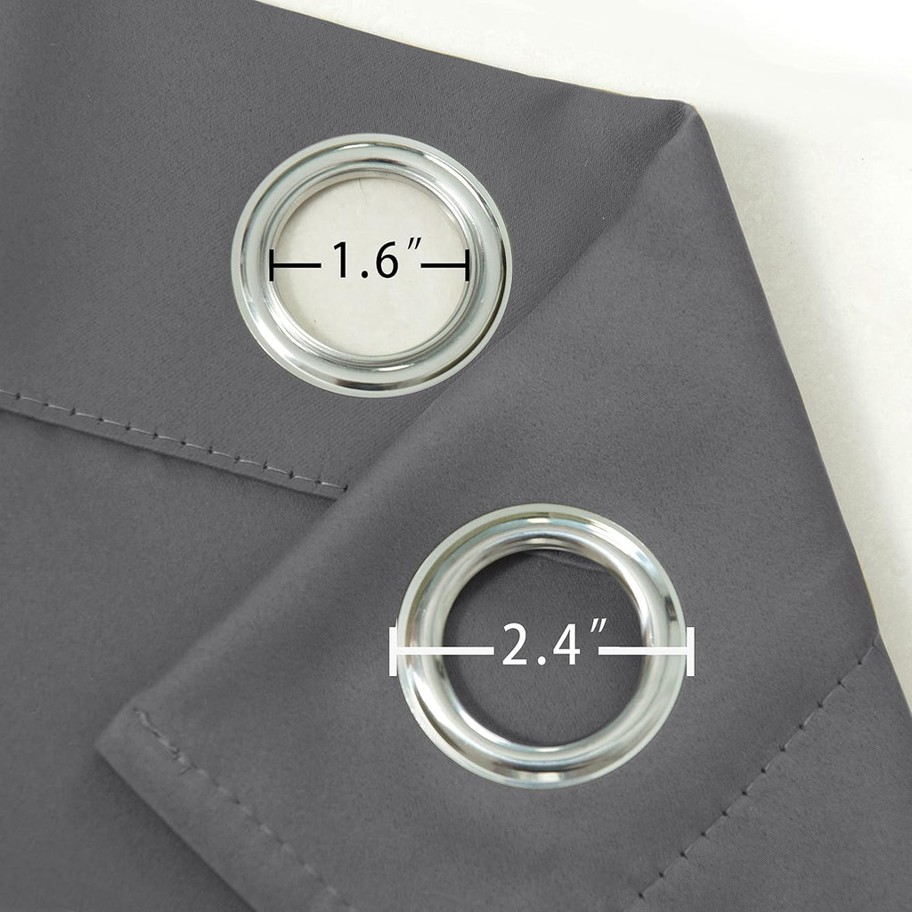 Lemomo Grey Blackout Curtains/52 x 84 Inch/Set of 2 Panels Thermal Insulated Room Darkening Curtains for Bedroom 84 Inch Grey