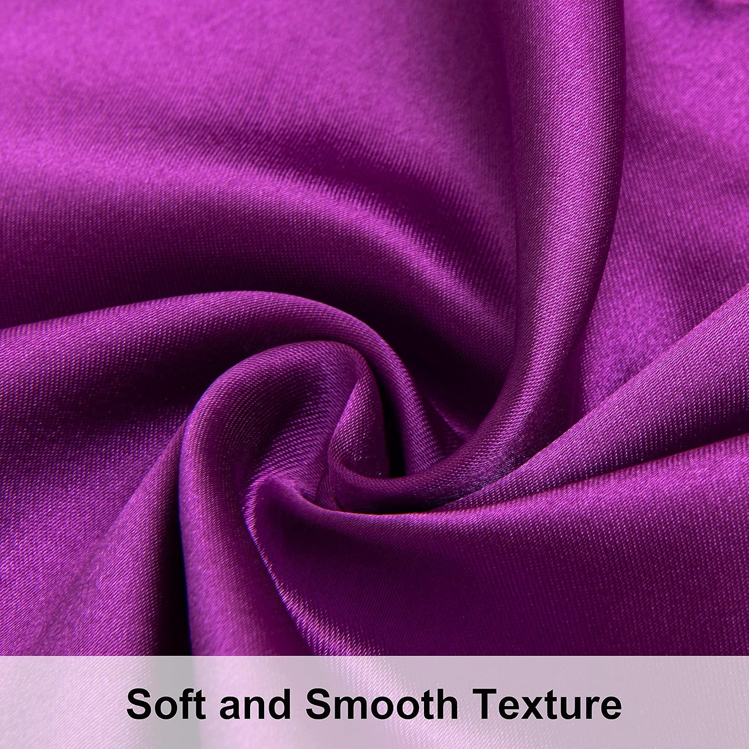 Ntbay 12 Pack Satin Standard Pillowcases for Hair and Skin, Luxurious and Silky Pillow Cases with Envelope Closure, 20 x 26 Inches, Purple…