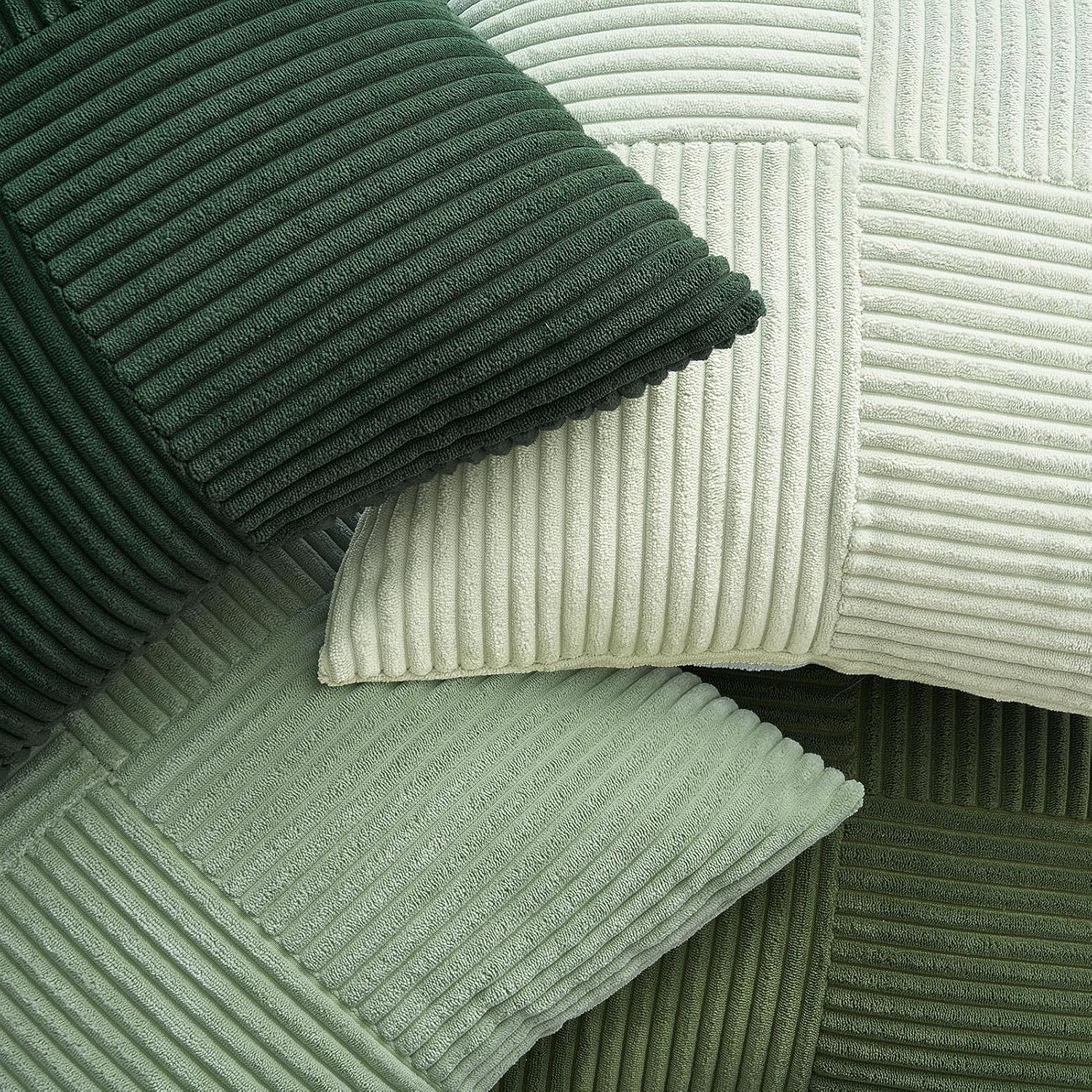 Topfinel SageGreen Throw Pillow Covers, Boho Farmhouse 20x20 Inch Cushion Covers Set of 4, Soft Corduroy Home Decor for Couch Bed Sofa Living…