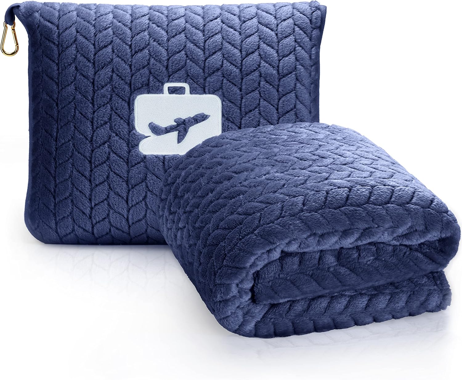 EverSnug Travel Blanket & Pillow 68x42 - Premium Ultra-Soft Microfleece 2 in 1 Compact & Packable Flight Blanket with Soft Bag…