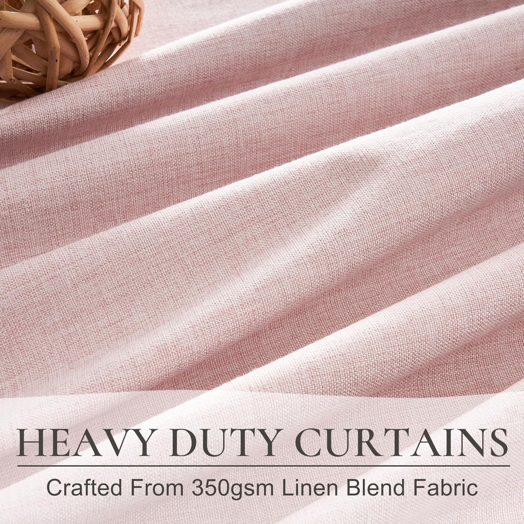 Qjmydeco Cute Baby Pink Blackout Curtains 70 Inches Extra Wide Pleated for Grils Bedroom 2 Panels Set, 96 Inch Long Curtain for Sliding Gla…