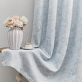 Beauoop Blue Floral Jacquard Blackout Curtains 72 Inches Long 2 Panels for Bedroom Living Room Chenille Flower Room Darkening Thermal…