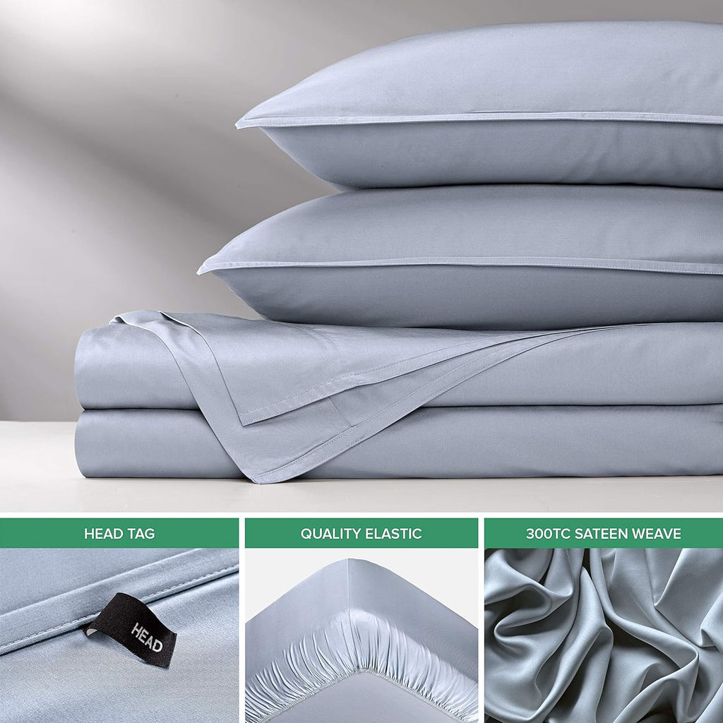 PureBamboo Pure Bamboo Split King Sheets, Genuine 100% Organic Viscose Derived from Bamboo Bed Sheet Set, Soft & Cooling, Double Stitching,…