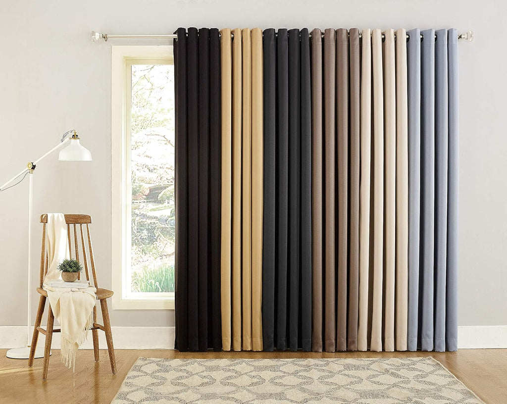 Sun Zero Nordic Theater Grade Extreme 100% Blackout Grommet Curtain Single Panel, 52" x 54", Taupe