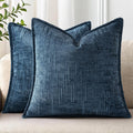 decorUhome Chenille Throw Pillow Covers 24x24 Set of 2, Soft Textured Slubby Modern Decorative Pillow Covers with Elegant Design for Couch,…