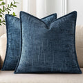 decorUhome Chenille Throw Pillow Covers 16x16 Set of 2, Soft Textured Slubby Modern Decorative Pillow Covers with Elegant Design for Couch,…