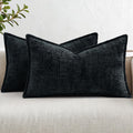 decorUhome Chenille Throw Pillow Covers 12x20 Set of 2, Soft Textured Slubby Modern Decorative Pillow Covers with Elegant Design for Couch,…