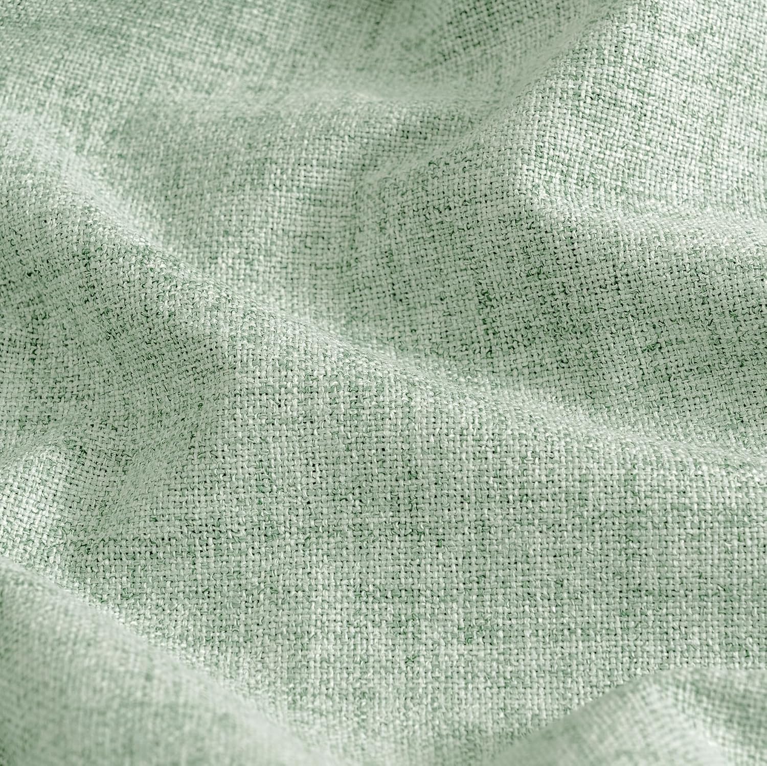 YoungsTex Sage Green Linen Blackout Curtains 80 Inch Length for Living Room, Full Room Darkening Drapes Thermal Insulated with Grommet Ener…