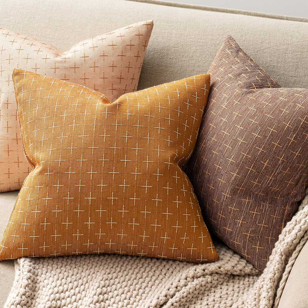 MIULEE Pack of 2 Decorative Burlap Linen Spring Throw Pillow Covers Farmhouse Pillowcases Modern Rustic Woven Textured Cushion Cover for…