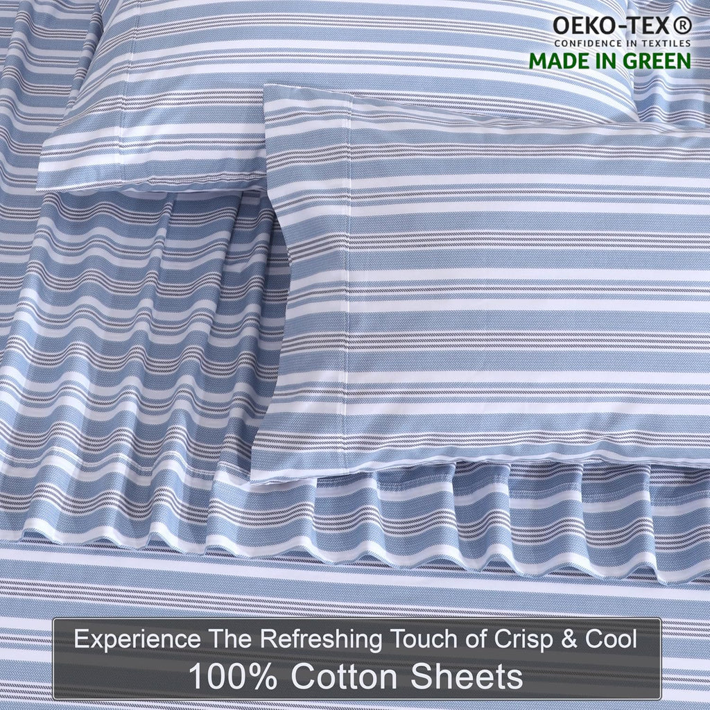 Zoyer 100% Cotton Sheets – Twin XL Size Percale Bedding, Cooling & Breathable, Durable with a Crisp, Soft & Comfortable Feel, 16" Deep Pock…